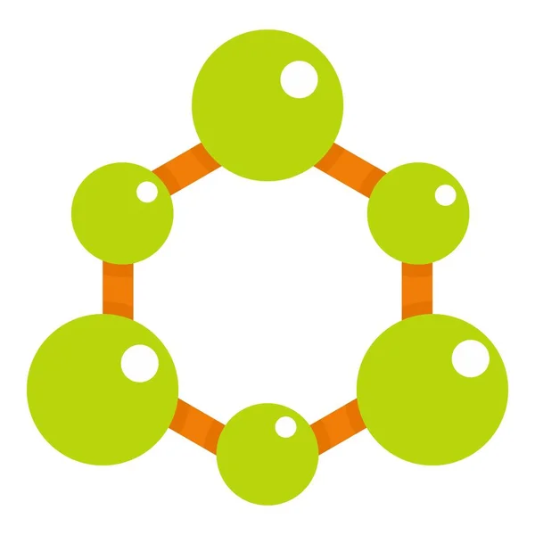 Изолированная иконка структуры зеленой молекулы — стоковый вектор