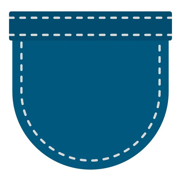 Niebieskie dżinsy kieszeni ikona na białym tle — Wektor stockowy