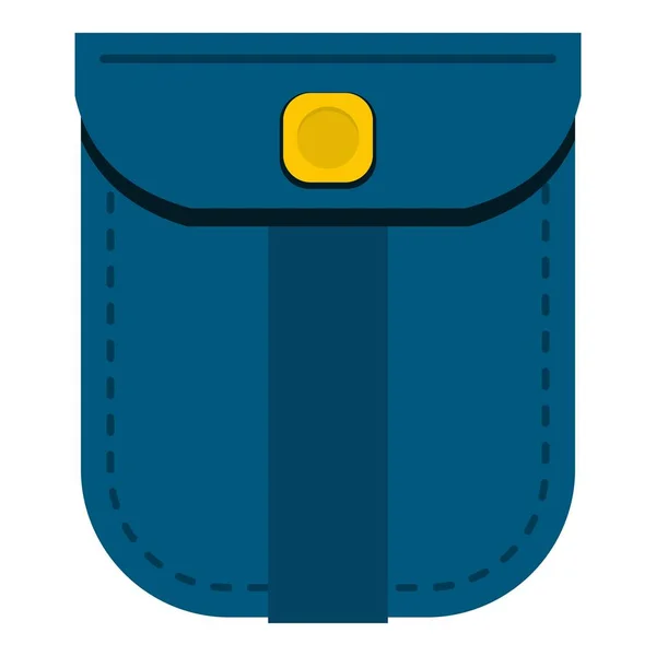 Tasca blu con icona a bottone giallo isolata — Vettoriale Stock
