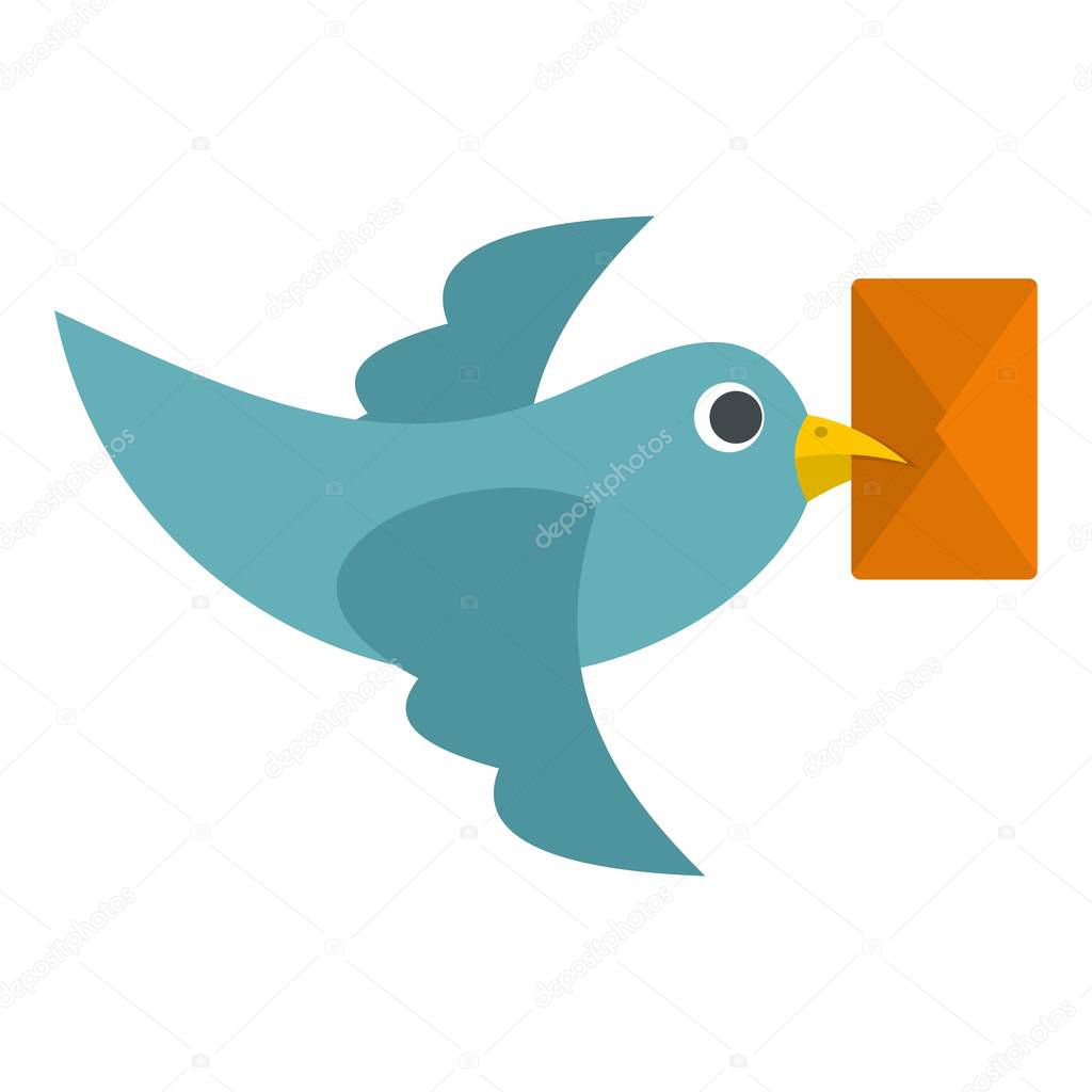 Dove carrying envelope icon isolated