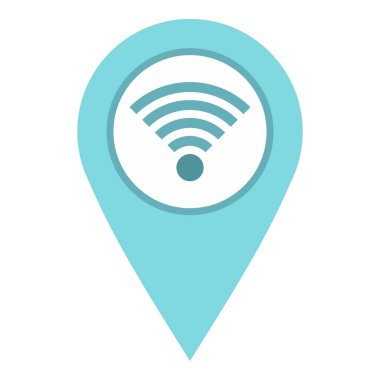 Hafif mavi harita göstergesi wi fi sembol simge ile