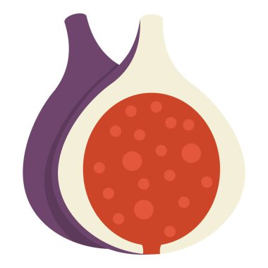 İncir meyve simgesi izole yarısı