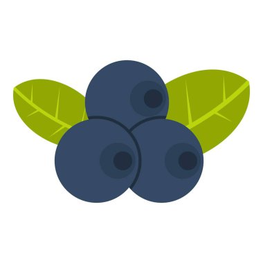 İzole yaprakları simgesi olan taze yaban mersini