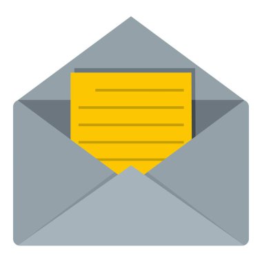 Çizgili yaprak kağıt simgesi açık zarf