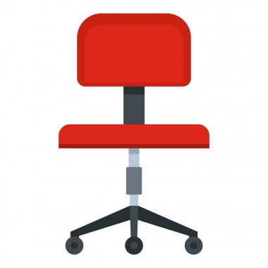 İzole kırmızı ofis koltuğu simge