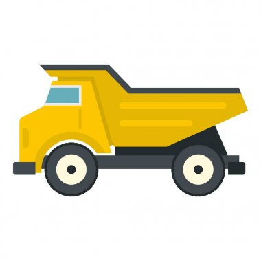 İzole sarı damperli kamyon simgesi