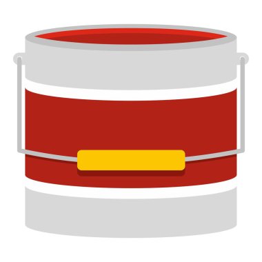 İzole kırmızı boya kovası simgesi