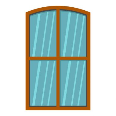 İzole kahverengi ahşap pencere simgesi