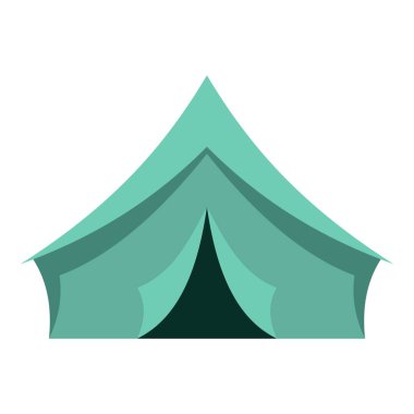 İzole turkuaz çadır simgesi