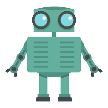 İzole çelik robot simgesi