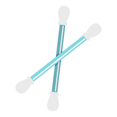 İzole mavi plastik pamuk temizleme bezi simgesi