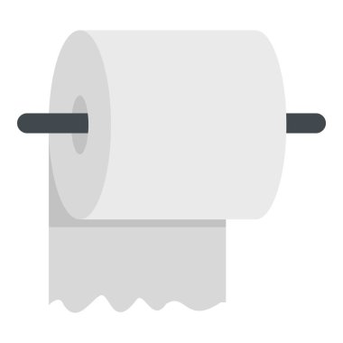 Beyaz rulo tuvalet kağıdı tutucu simgesine