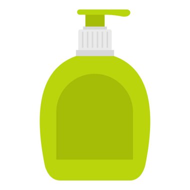 İzole sıvı sabun simgesi olan yeşil şişe