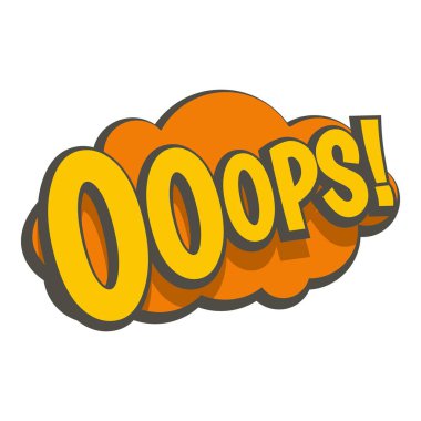 Ooops, izole komik metin konuşma balonu simgesinin