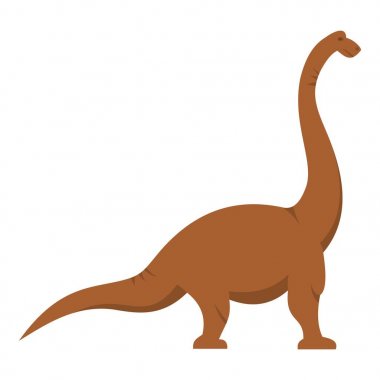 İzole kahverengi brachiosaurus dinozor simgesi