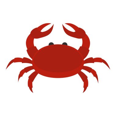 Red crab icon isolated clipart