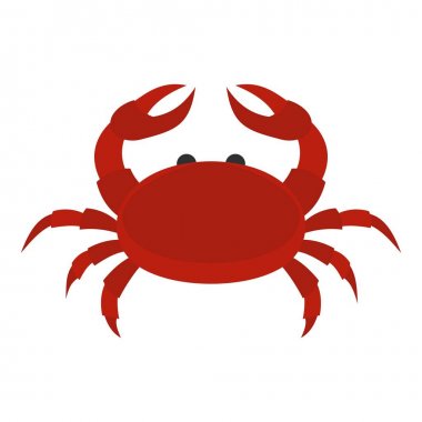 Red crab icon isolated clipart