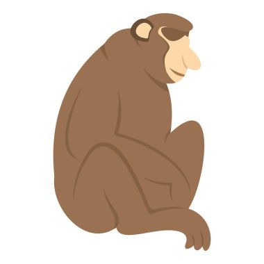 İzole orangutan maymun simgesi