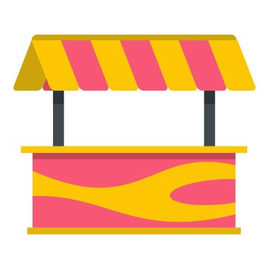 İzole çizgili tente simgesi olan sokak durak