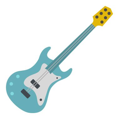 İzole mavi elektro gitar simgesi