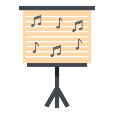 Müzik standı ile izole piyano Notlar simgesi