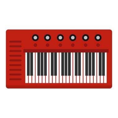 İzole kırmızı synthesizer simgesi