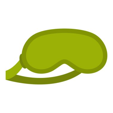 İzole yeşil uyku maskesi simgesi