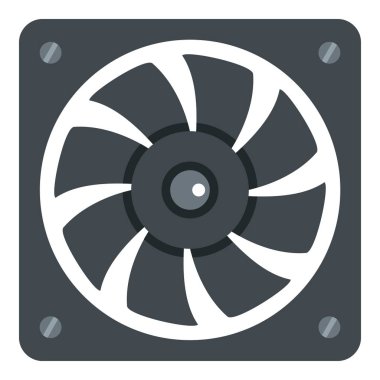 Bilgisayar güç kaynağı fan simgesi izole