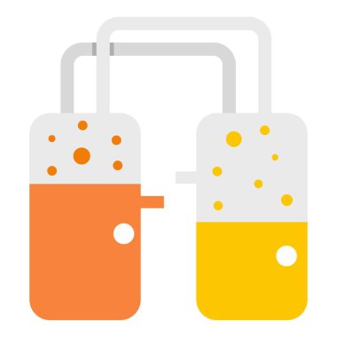 Şeffaf laboratuvar rezervuar sıvı simgesiyle