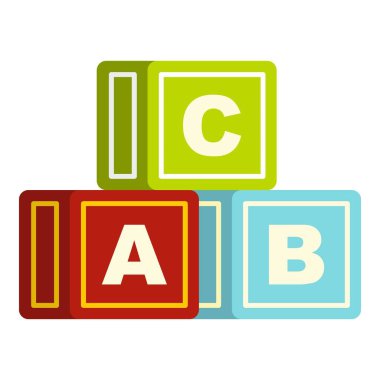 İzole renkli alfabe küpleri simgesi