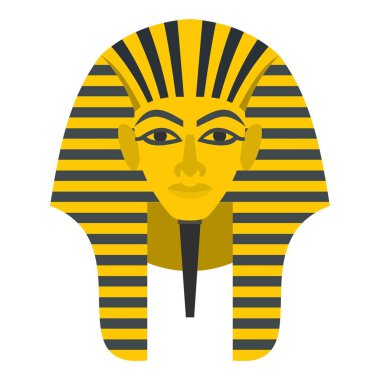 İzole Mısır Firavunlar altın maske simgesi