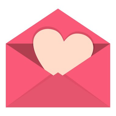 İzole Sevgililer kalp simgesi olan pembe zarf