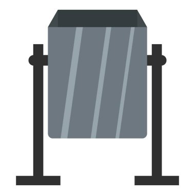 İzole gri metal tozu kutusu simgesi