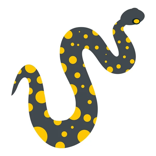 Serpiente púrpura con icono de manchas amarillas aislado — Vector de stock