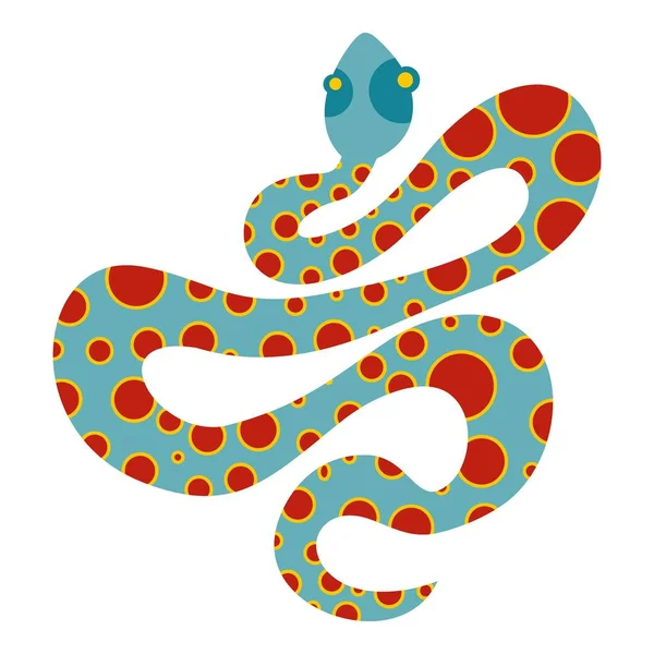 Serpiente azul claro con punto naranja icono aislado — Vector de stock