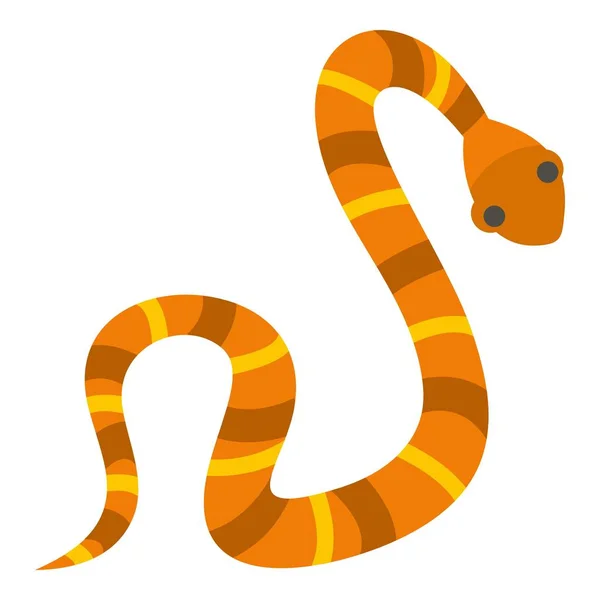 孤立的橙色条纹的蛇图标 — 图库矢量图片