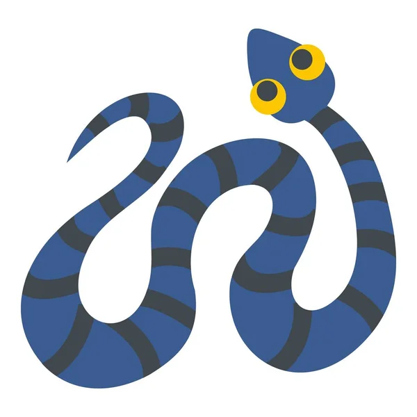 Serpiente azul con icono de rayas negras aislado — Vector de stock