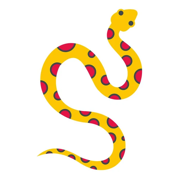 Serpiente amarilla con icono de manchas rosadas aislado — Vector de stock