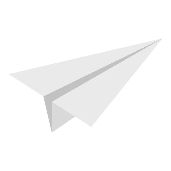 Weißes Papier Flugzeug Symbol isoliert — Stockvektor