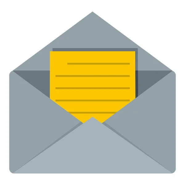 Öppna kuvertet med fodrad ark av papper-ikonen — Stock vektor