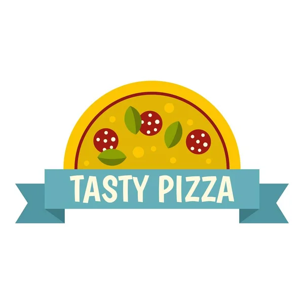 Ízletes pizza címke ikon elszigetelt — Stock Vector
