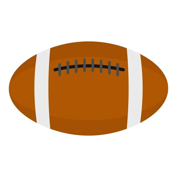 Brunt läder rugby boll ikonen isolerade — Stock vektor