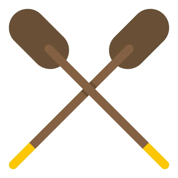 Two wooden crossed oars icon isolated — Stock Vector