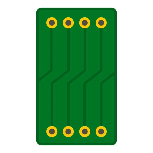 Icône carte de circuit vert isolé — Image vectorielle