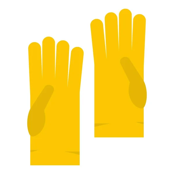 Sárga gumi kesztyűt ikon elszigetelt — Stock Vector