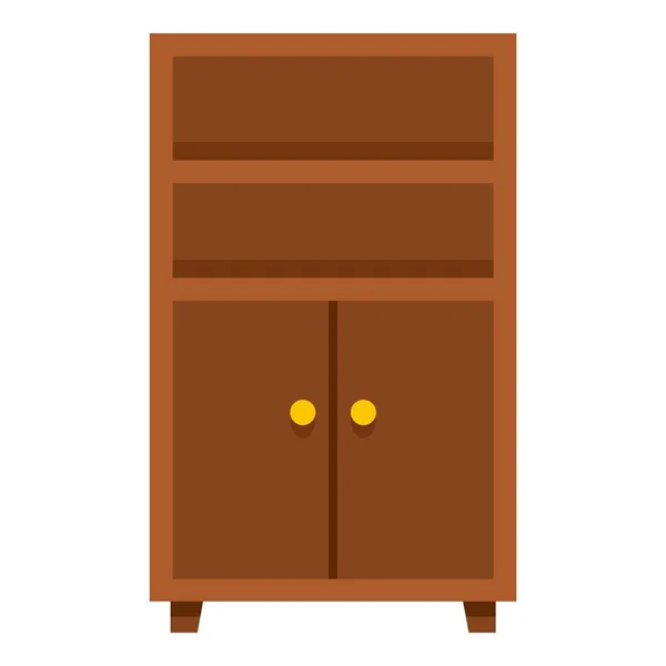 Wooden cabinet icon isolated — Stock Vector
