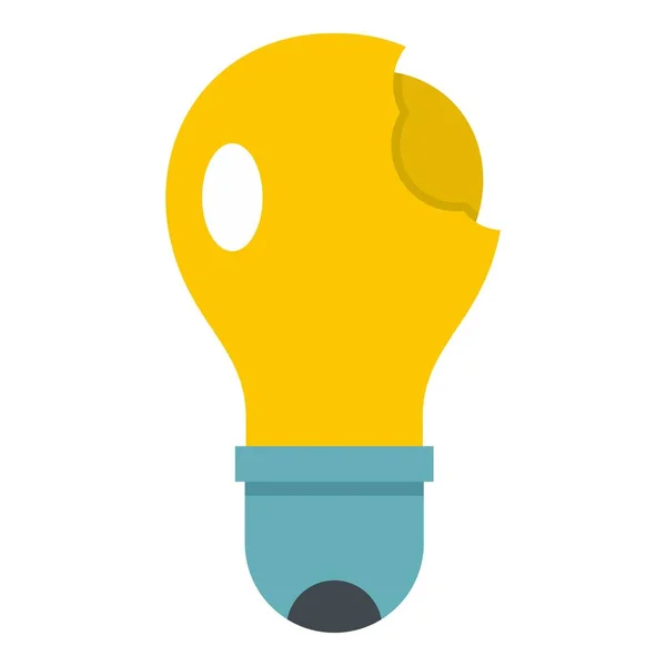 Ícone de lâmpada amarelo quebrado isolado — Vetor de Stock