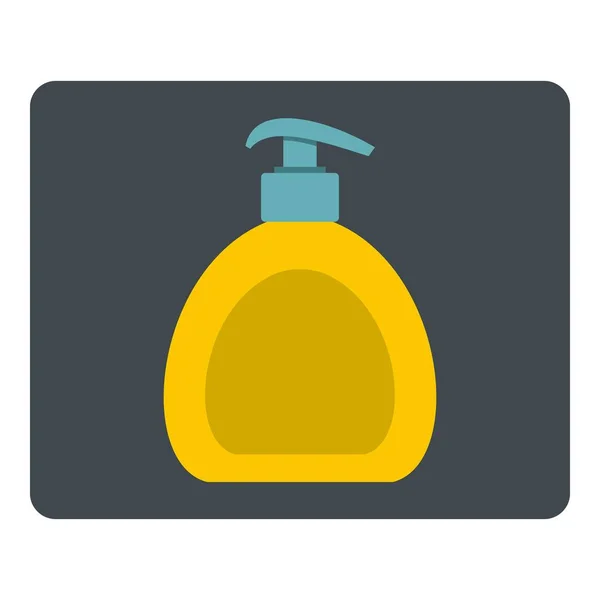 Icona bottiglia di sapone liquido giallo isolato — Vettoriale Stock