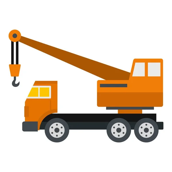 Orange truck crane icon isolated — Stock Vector