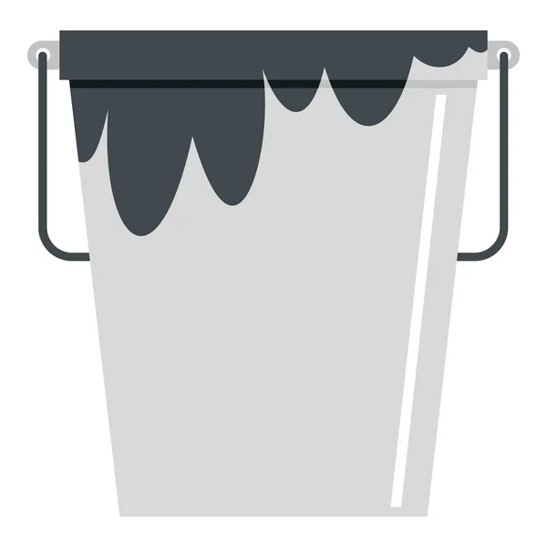 Émulsion de bitume dans un seau gris icône isolée — Image vectorielle